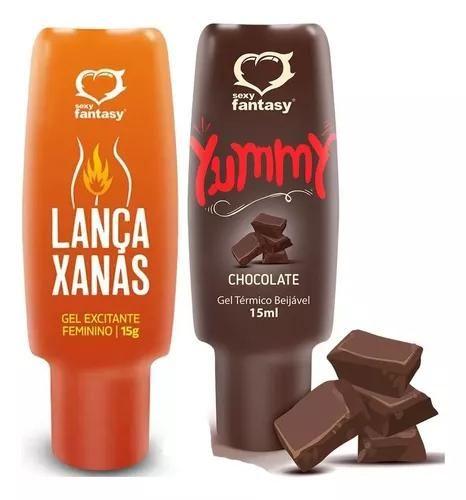 Gel Excitante Feminino Lança Xanas + Gel Yummy Chocolate 15g